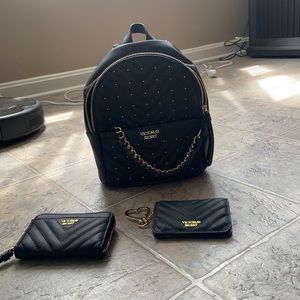 NWOT Victoria’s Secret Backpack with two wallets